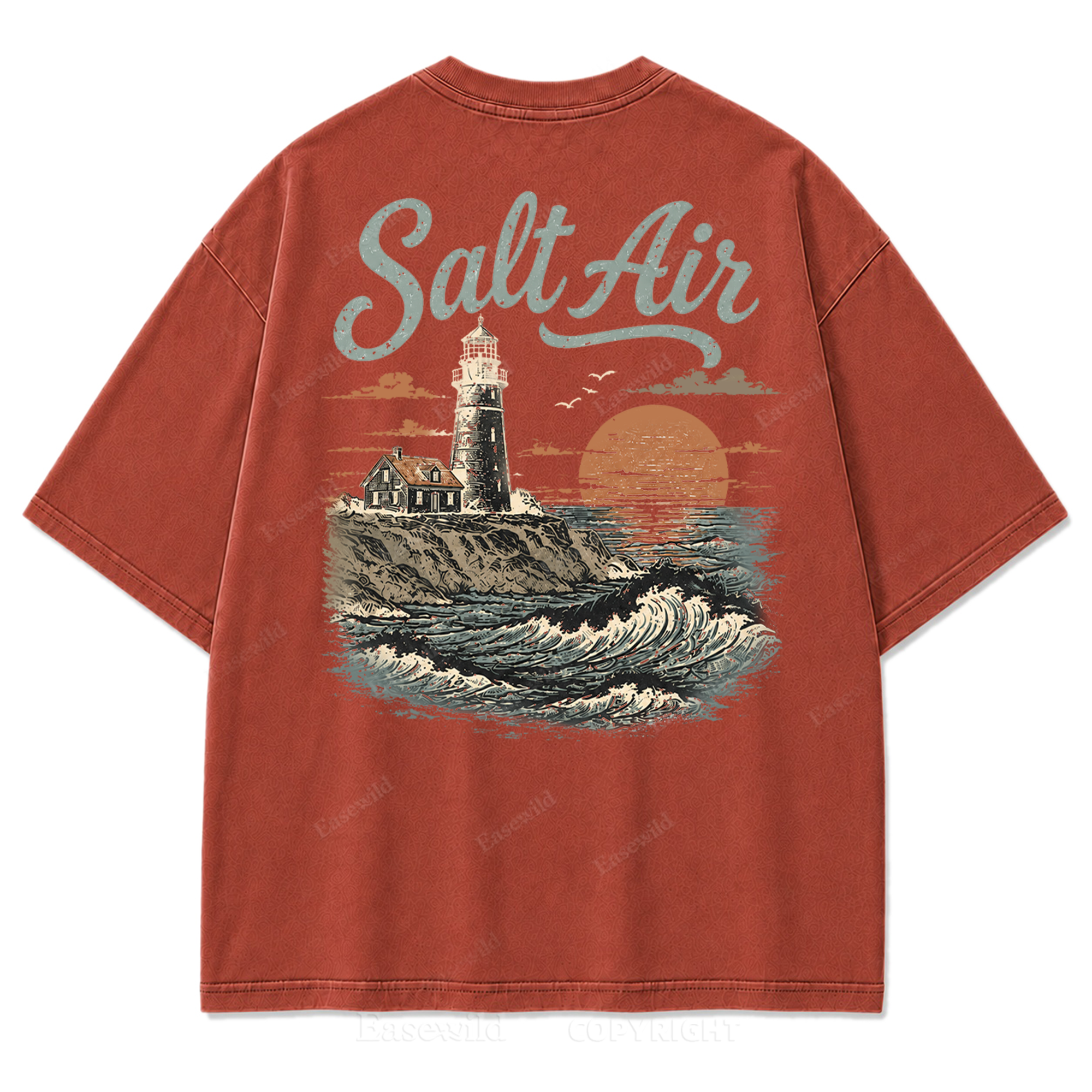 Salt Air Lighthouse Washed Print Tee