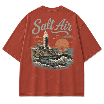 Salt Air Lighthouse Washed Print Tee