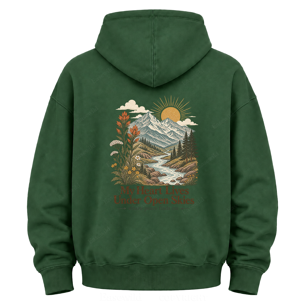 Where Peace Finds Me Vintage Mountain Graphic Hoodie