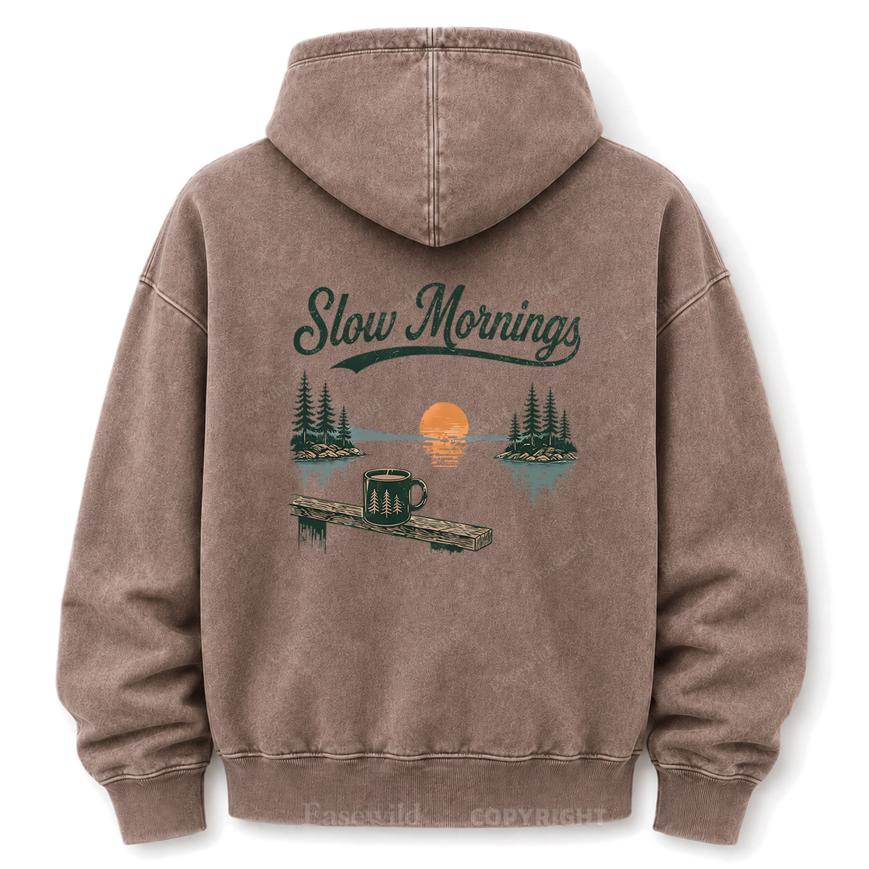 Slow Mornings Lakeside Washed Grafik-Hoodie