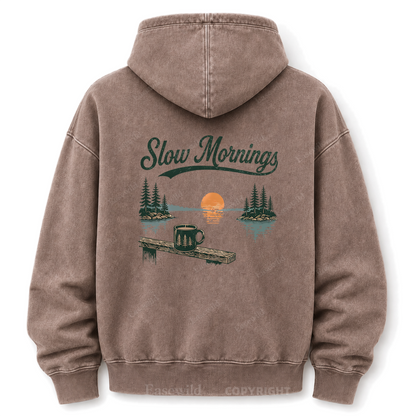 Slow Mornings Lakeside Washed Grafik-Hoodie