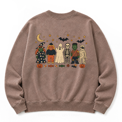 Vintage Halloween Monster Crew Washed Sweatshirt