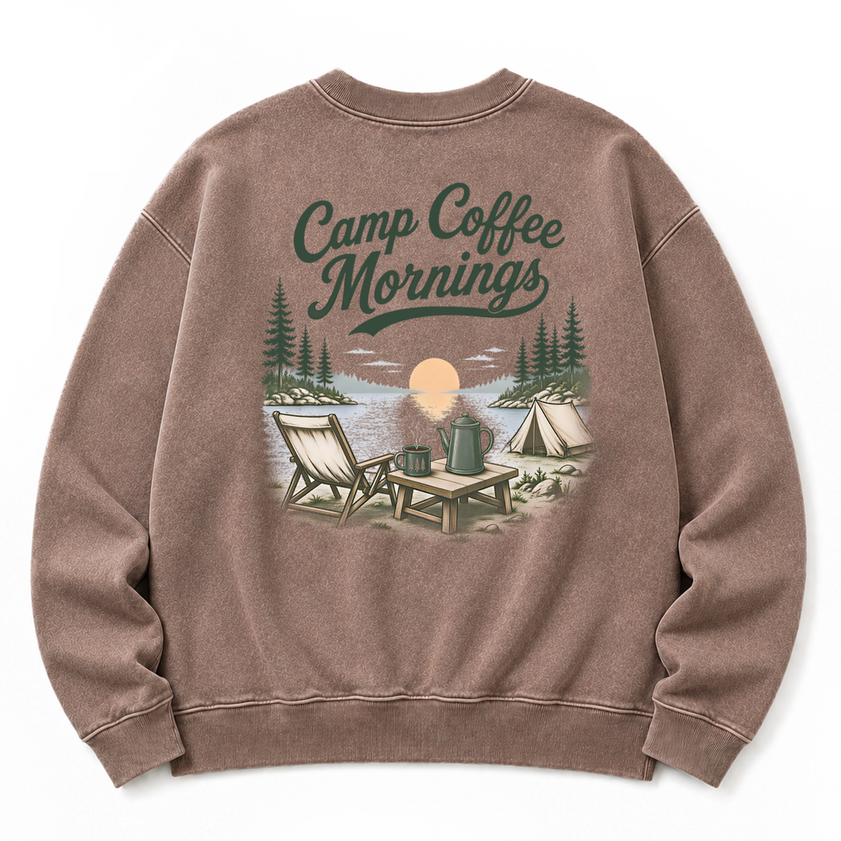 Camp Coffee Mornings Washed Graphic Sweatshirt