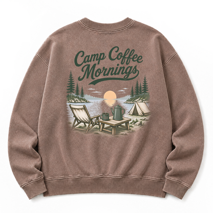 Camp Coffee Mornings Washed Graphic Sweatshirt