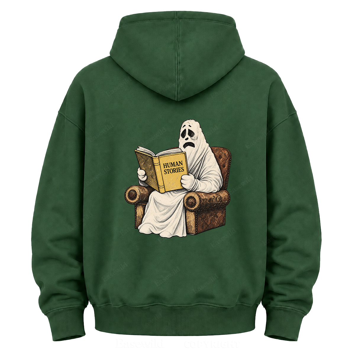 Lonely Ghost Reading Human Stories Graphic Hoodie