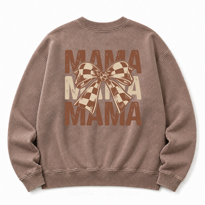 MAMA Bow Washed Graphic Sweatshirt