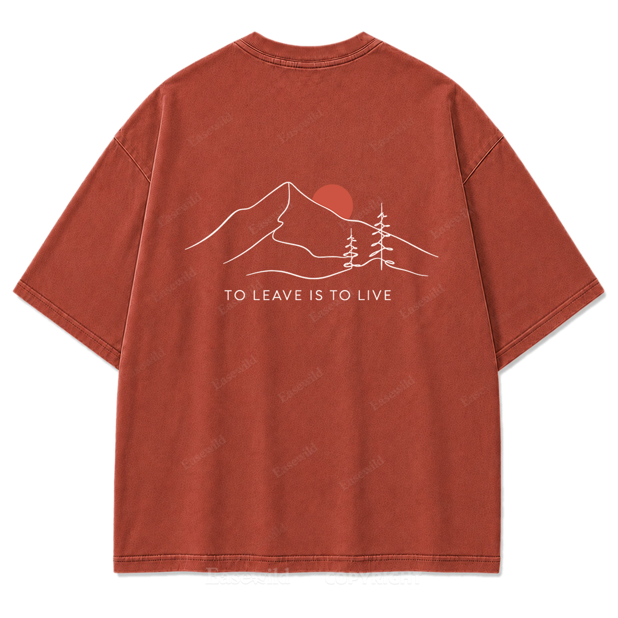 To Leave Is To Live Mountain Graphic Washed T-Shirt