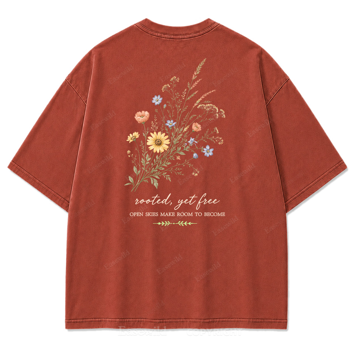 Rooted Yet Free Washed Print Tee