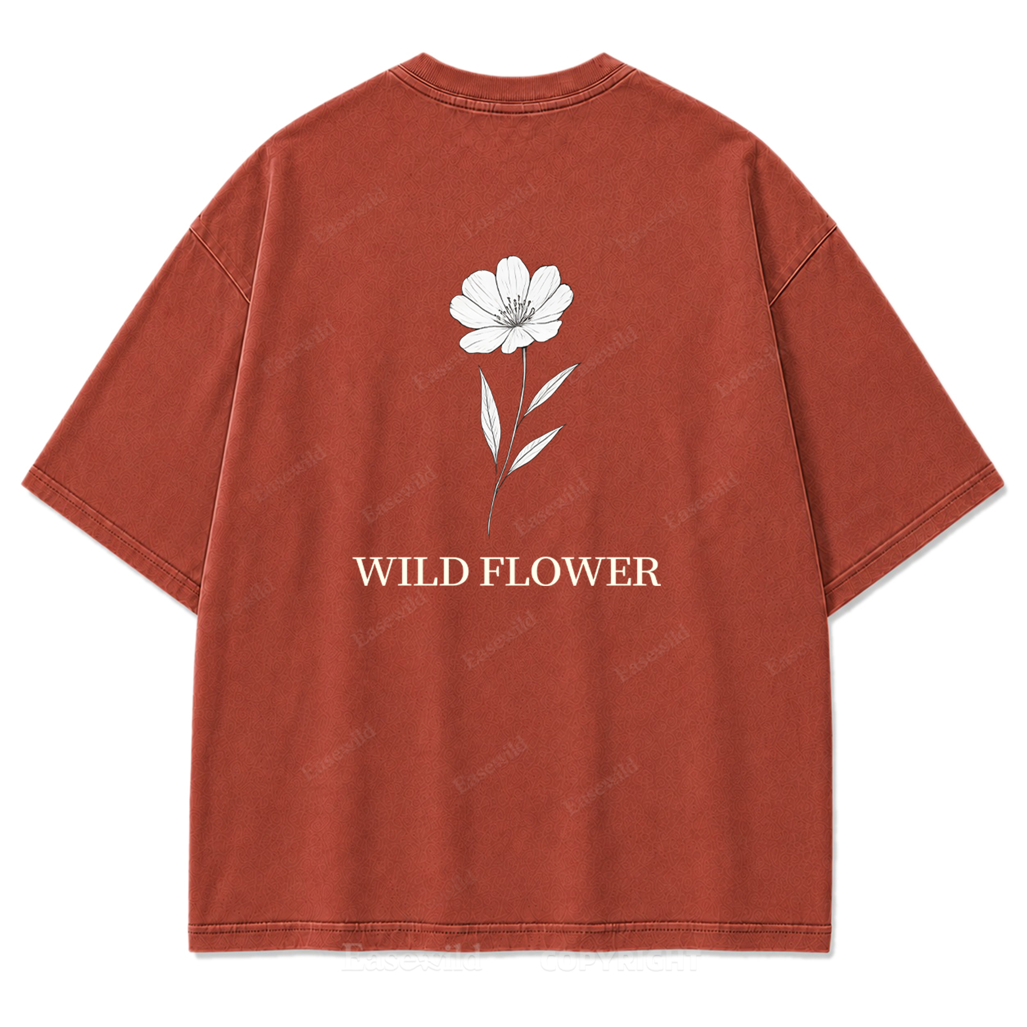Wild Flower Line Art Washed Print Tee