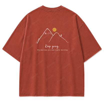 Keep Going Mountain Washed Print Tee