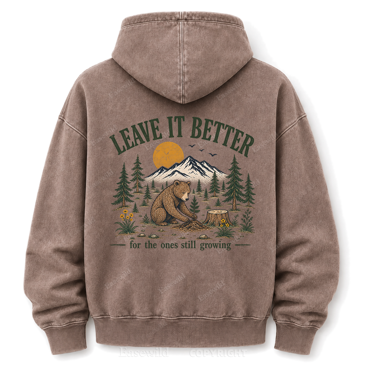 Leave It Better – Vintage Bear & Mountain Washed Graphic Hoodie