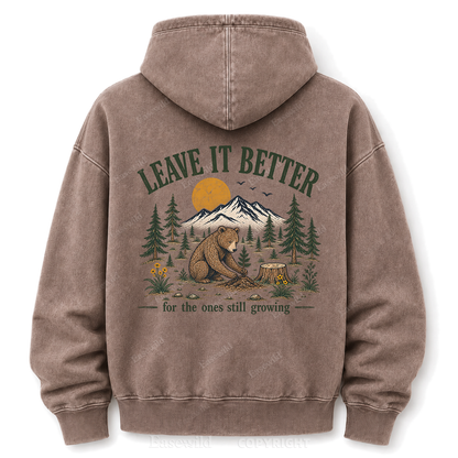 Leave It Better – Vintage Bear & Mountain Washed Graphic Hoodie