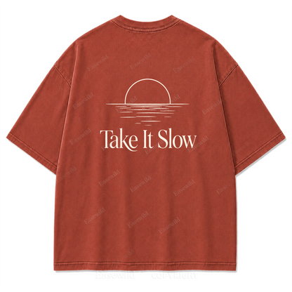 Still Water, Slow Days Washed Print Tee