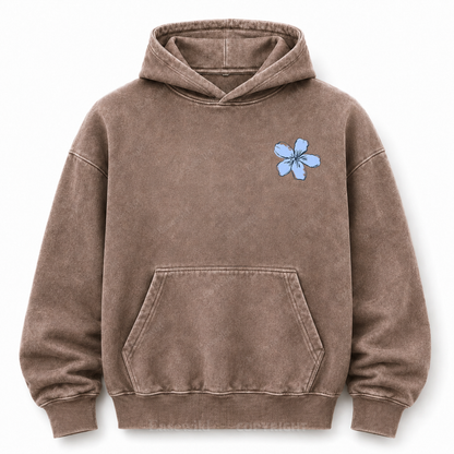 Simple Is Always In Style Floral Washed Graphic Hoodie