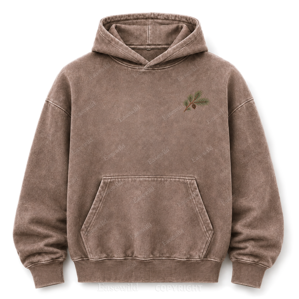 Meet Me Where the Pines Whisper Vintage Woodland Washed Graphic Hoodie