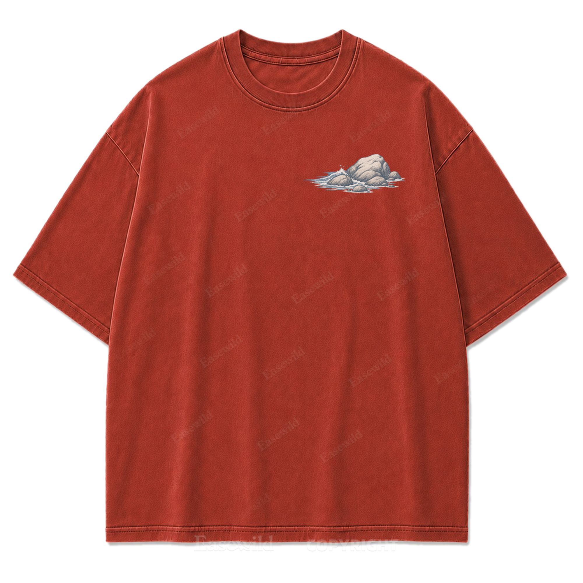 Coastal State Ocean Shore Washed Print Tee