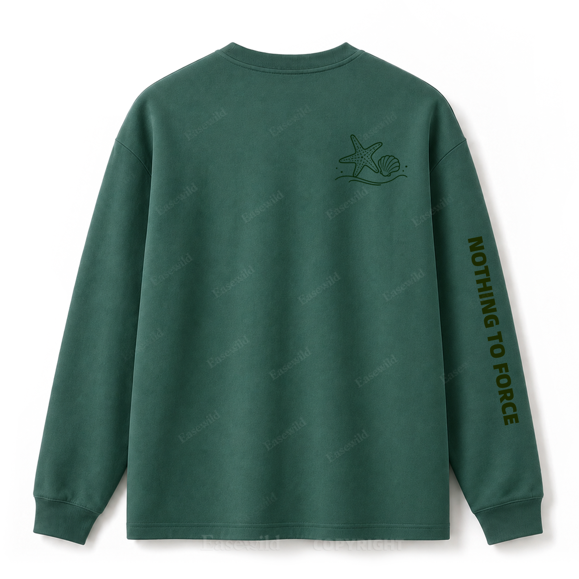 Ocean Breeze Wave Washed Graphic Long Sleeve Tee