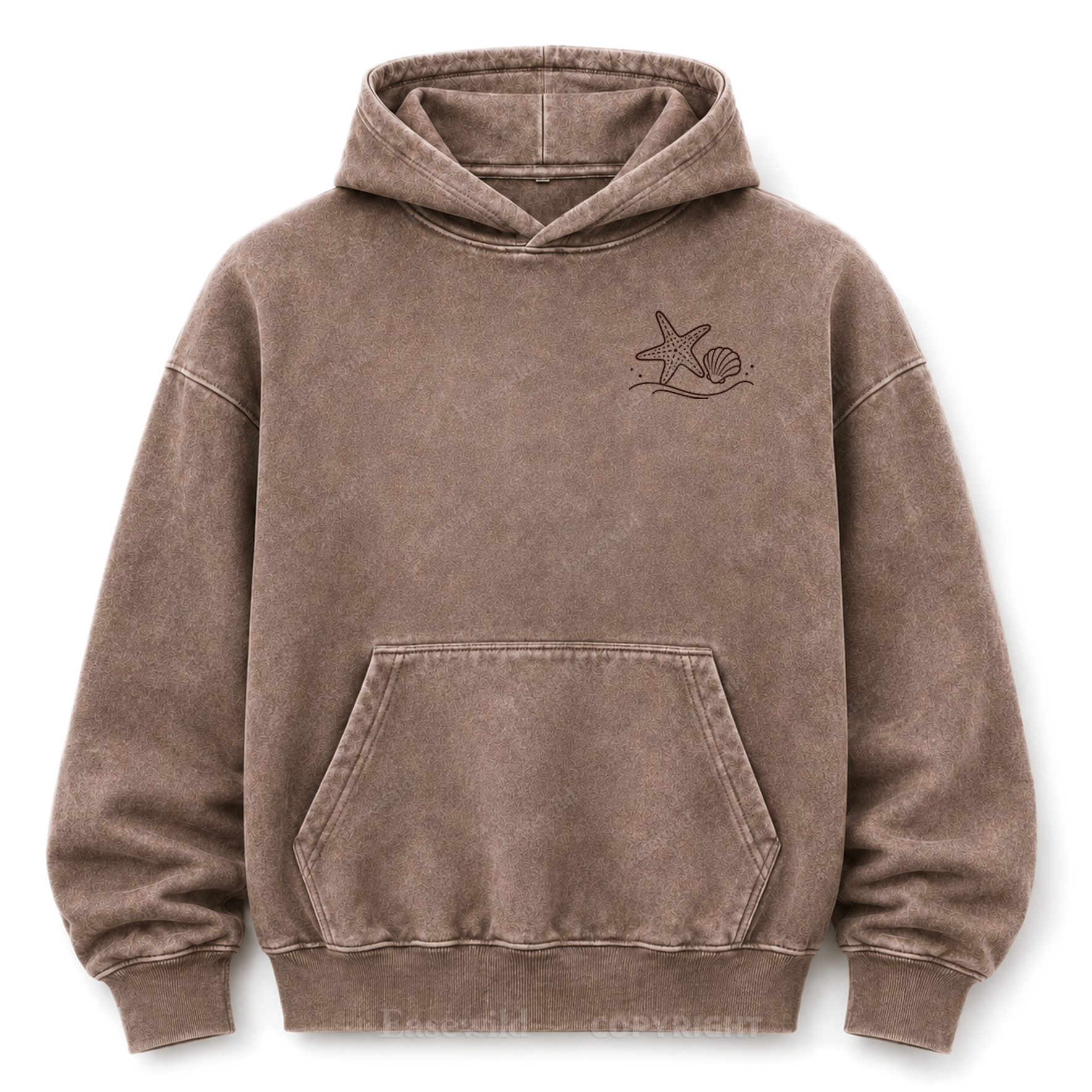 Ocean Breeze Wave Washed Graphic Hoodie