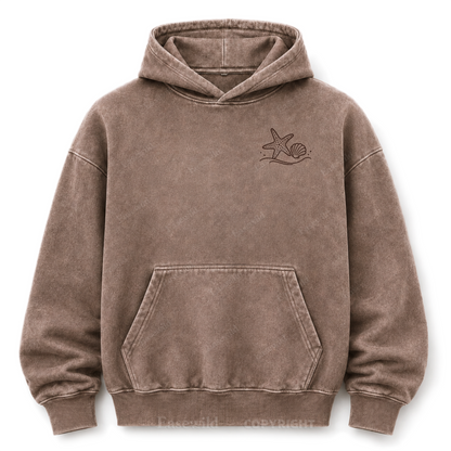 Ocean Breeze Wave Washed Graphic Hoodie