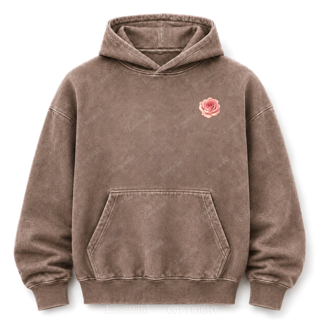 Love Grows Wild Here Vintage Floral Washed Graphic Hoodie