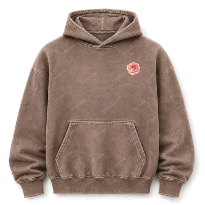 Love Grows Wild Here Vintage Floral Washed Graphic Hoodie