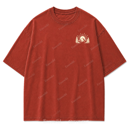 Happiness Lives Outside Washed Print Tee