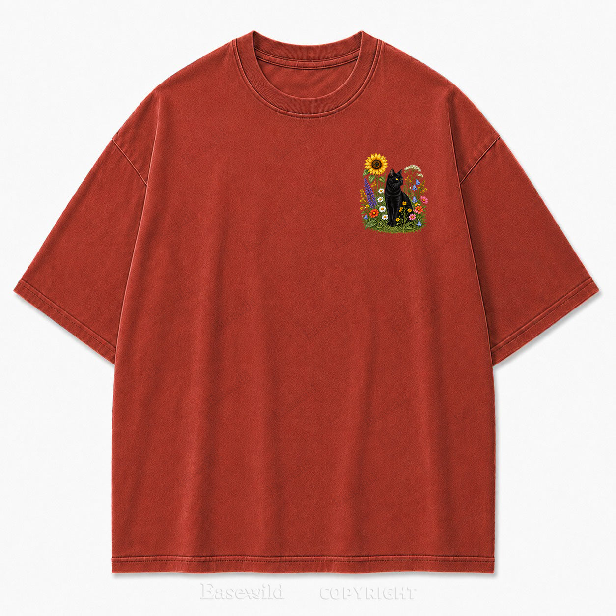 Wild Garden Black Cat Print Tee