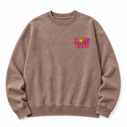Overstimulated Moms Club Washed Graphic Sweatshirt