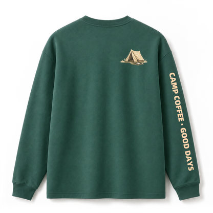 Camp Coffee Mornings Graphic Long Sleeve Tee