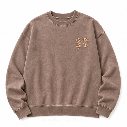 MAMA Bow Washed Graphic Sweatshirt