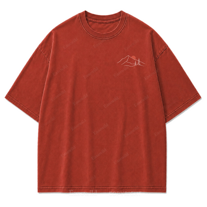 To Leave Is To Live Mountain Graphic Washed T-Shirt