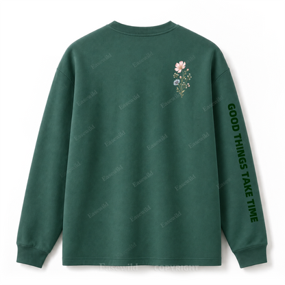 Langarmshirt mit „Keep Growing Wildflower Graphic“-Aufdruck
