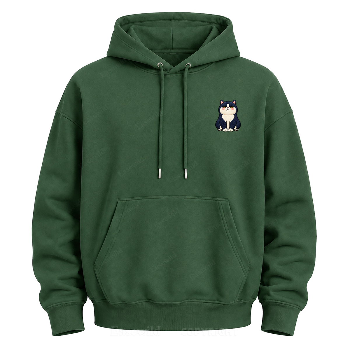 Moody Cat Crew Graphic Hoodie