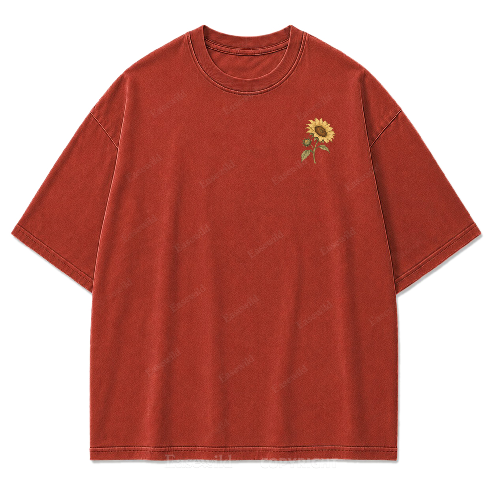 T-Shirt mit gewaschenem „Grow Toward the Light“-Print