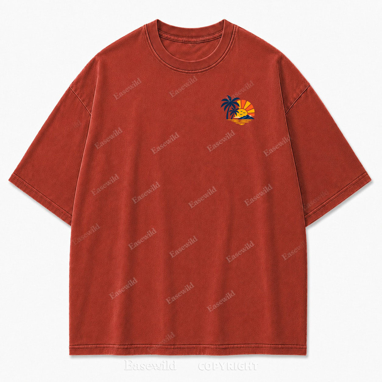 Retro Beach Sunset Oversized Graphic Tee