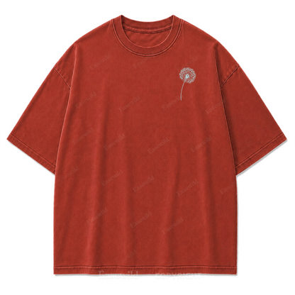 Drifting Wishes Dandelion Washed Print Tee