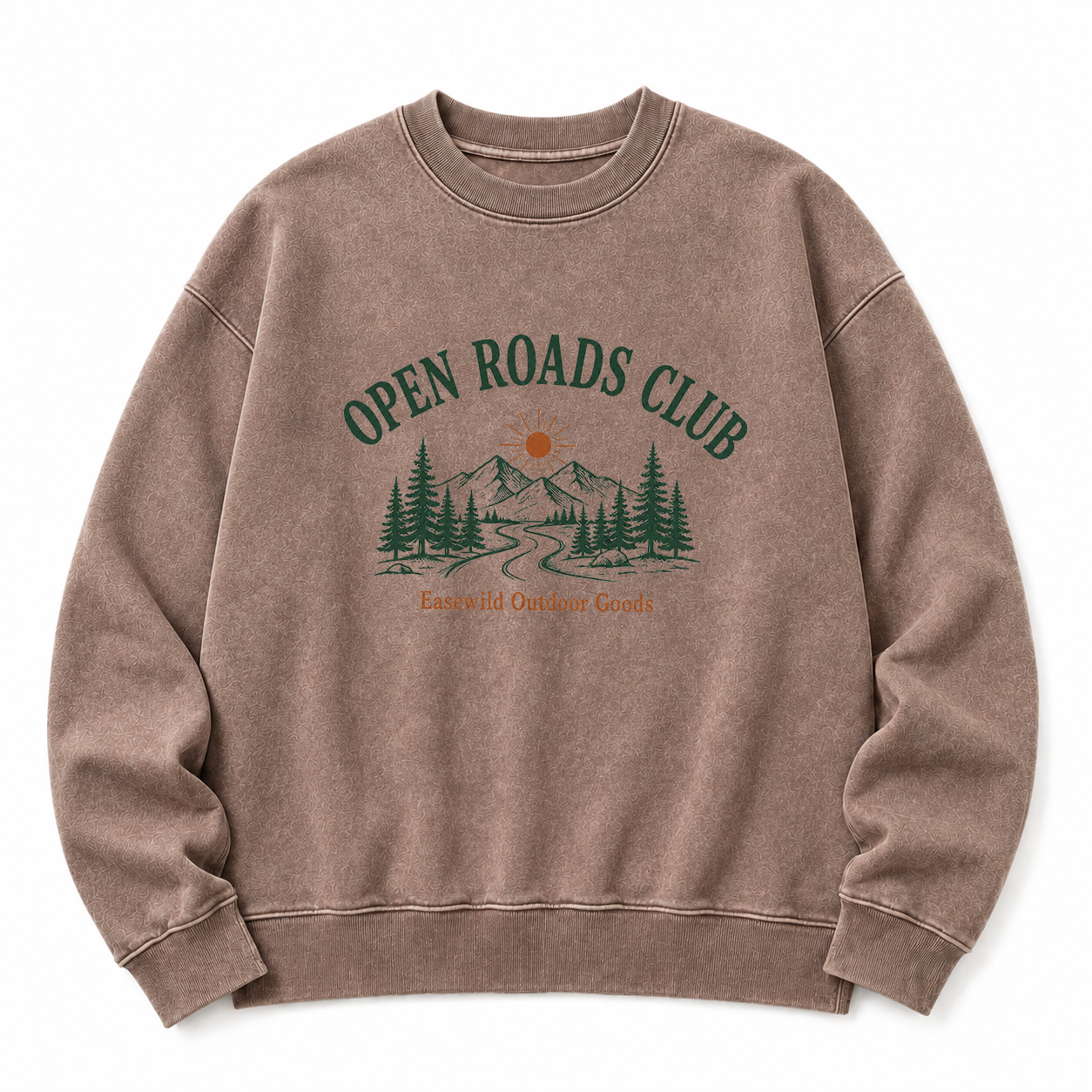 Open Roads Club Washed Grafik-Sweatshirt