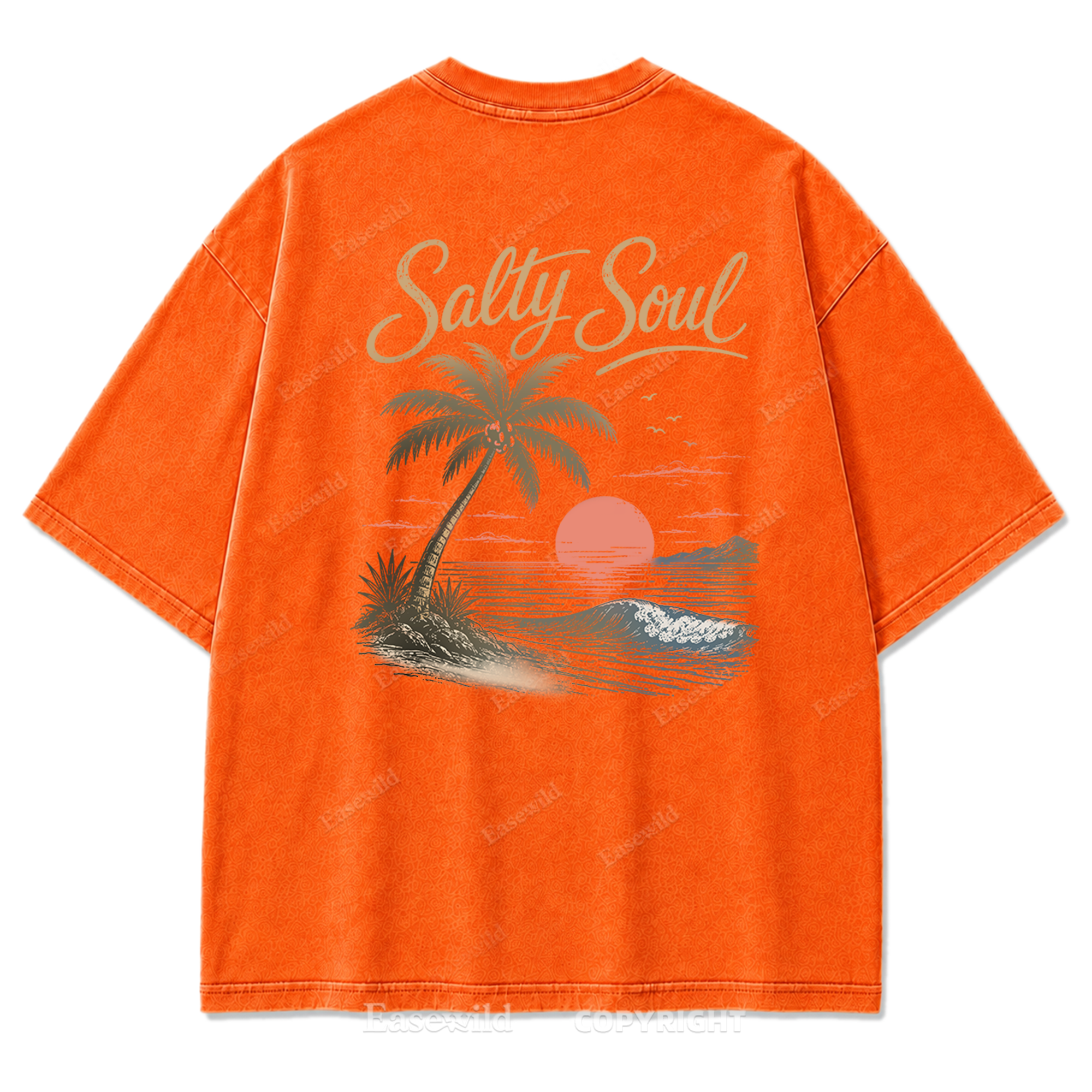 Salty Soul T-Shirt mit Küsten-Print im Used-Look