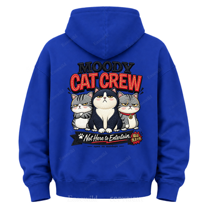 Moody Cat Crew Graphic Hoodie
