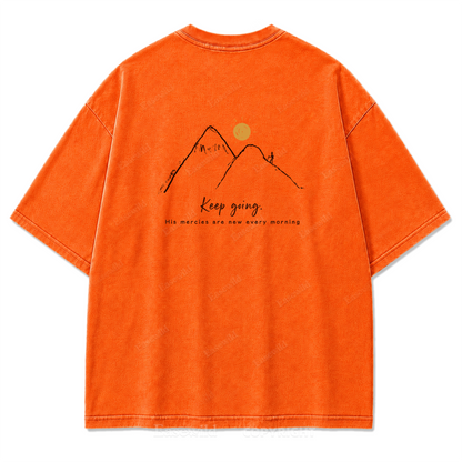 Keep Going Mountain Washed Print Tee