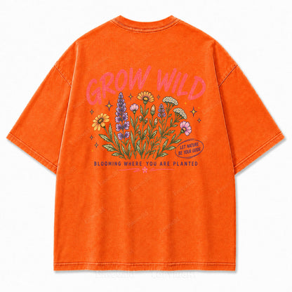 Grow Wild Wildflower Botanical Washed Graphic Tee