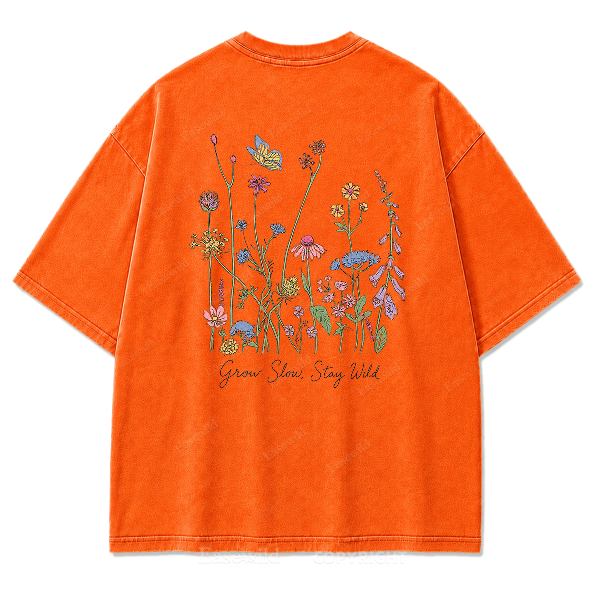 Grow Slow Stay Wild Wildflower Washed Print Tee