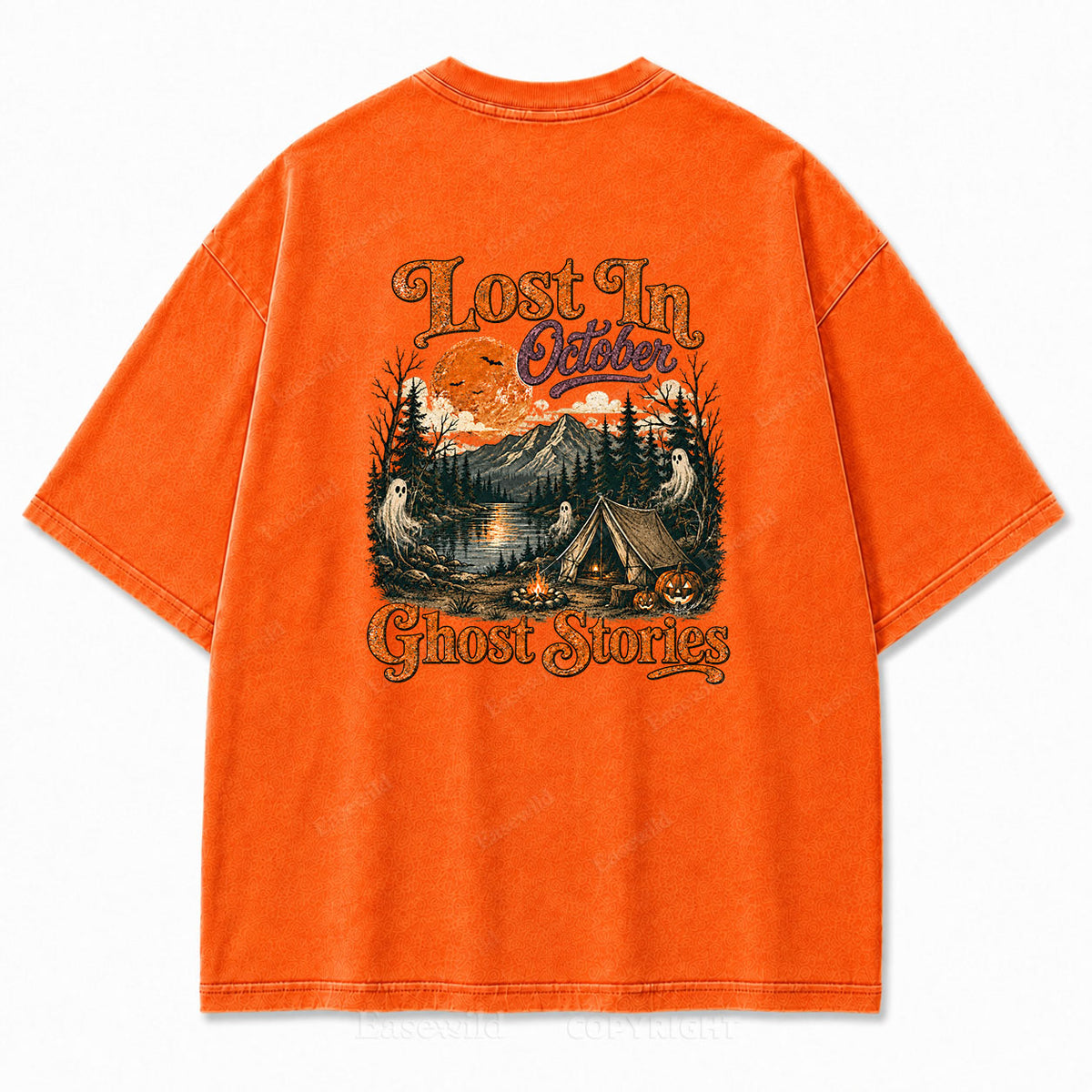 Lost In October Halloween Washed Graphic Tee