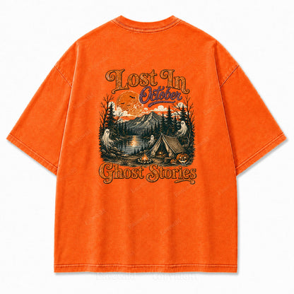 Lost In October Halloween Washed Graphic Tee