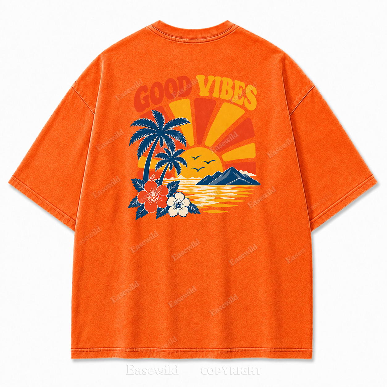 Retro Beach Sunset Oversized Graphic Tee