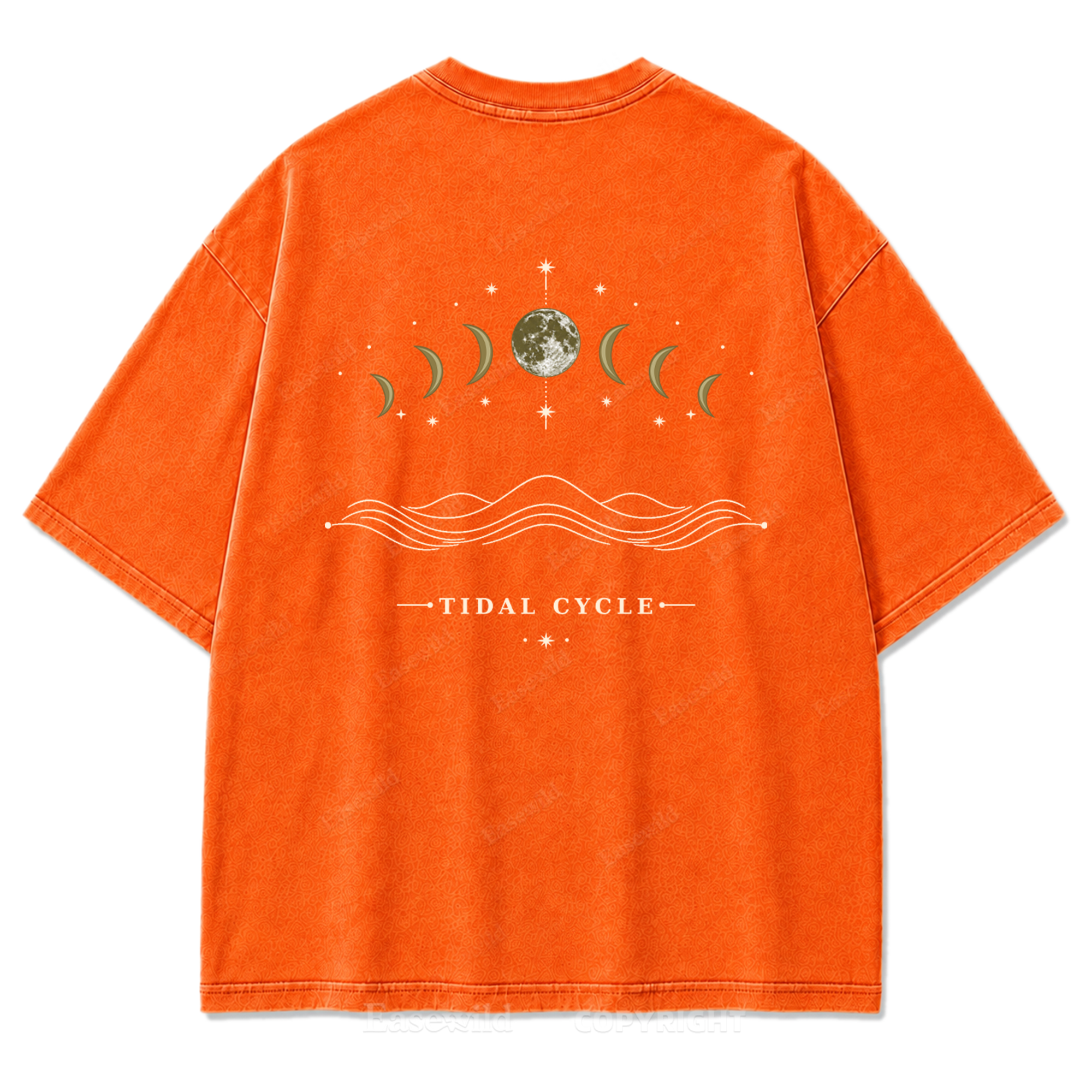 Tidal Cycle Moon Phase Washed Print T-Shirt