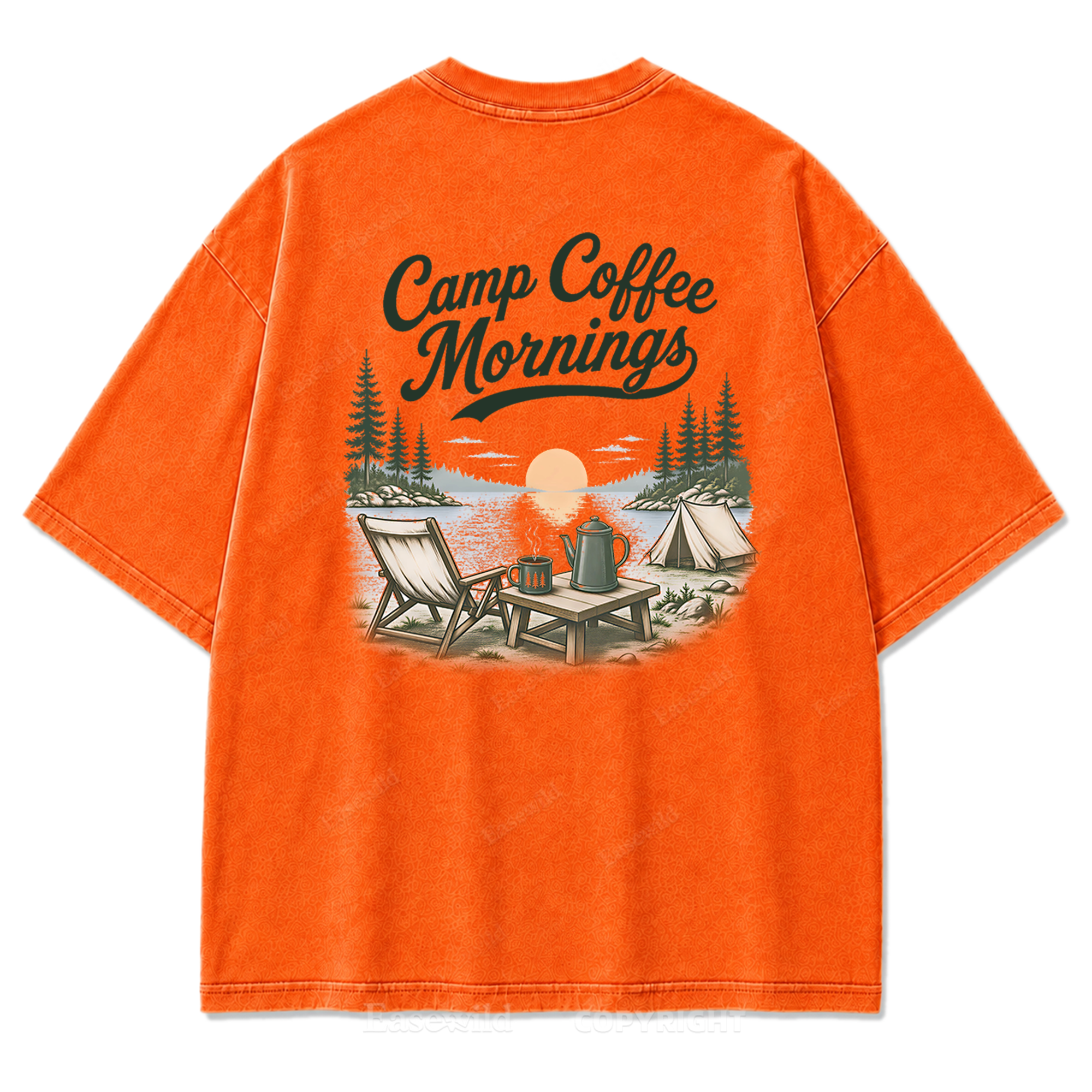 T-Shirt mit Lakeside Coffee Washed Print