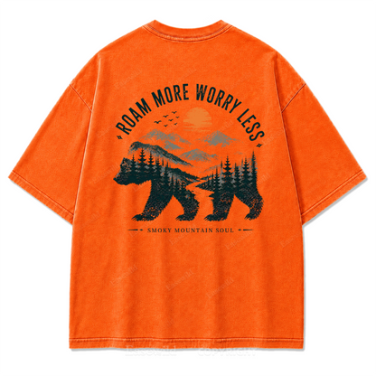 Roam More Worry Less Washed Print Tee
