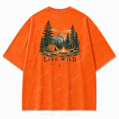 Live Wild Stay Free Vintage Camping PrintTee