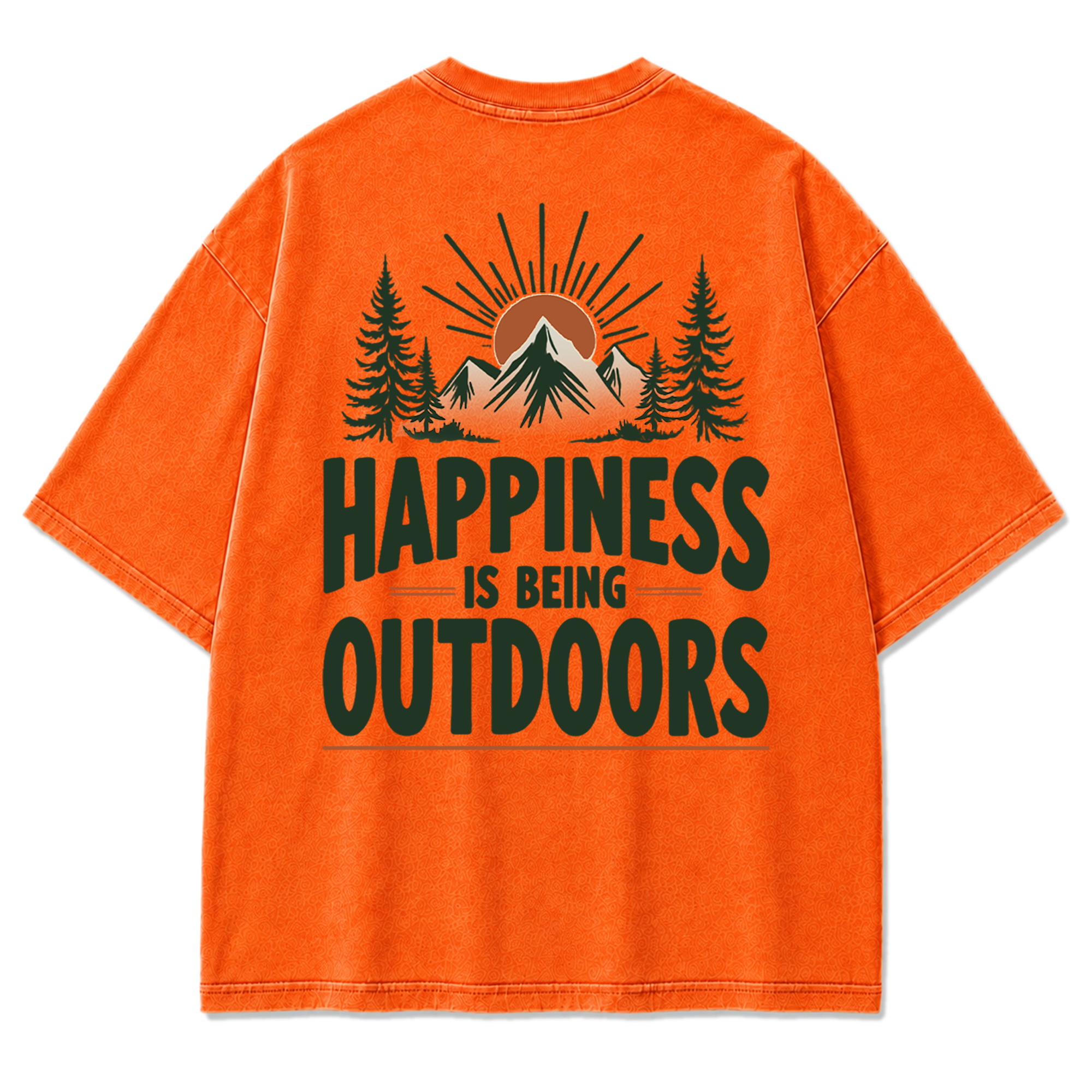 Happiness Lives Outside Washed Print Tee